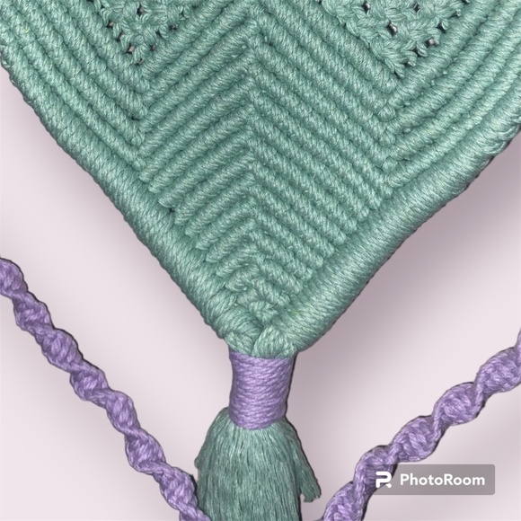 Mermaid Tail Dreams Custom Hand Crafted Macrame Hanging Wall Art Decor - Picture 9 of 10